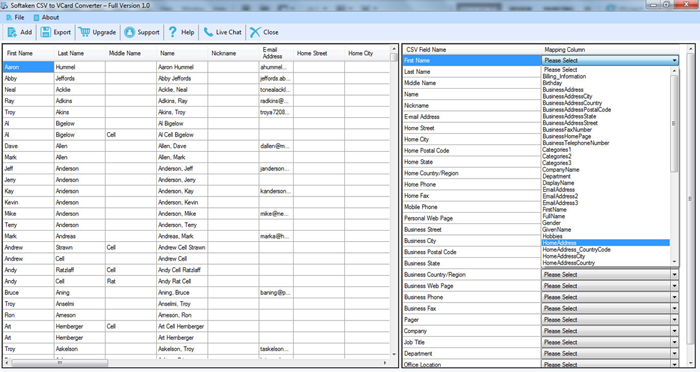 Softaken CSV to VCF Converter Windows 11 download