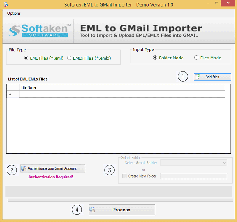 Softaken EML to Gmail Migration screenshot