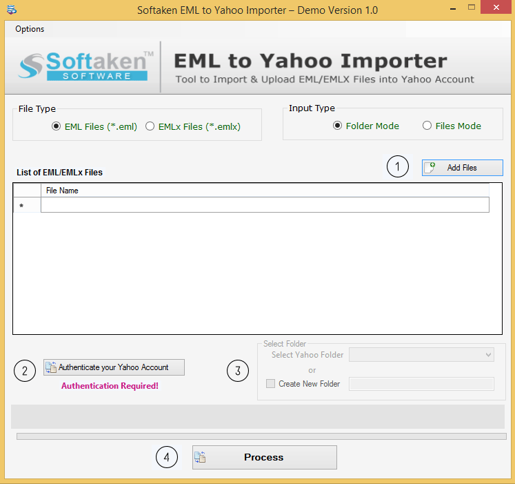 Softaken EML to Yahoo Mail screenshot