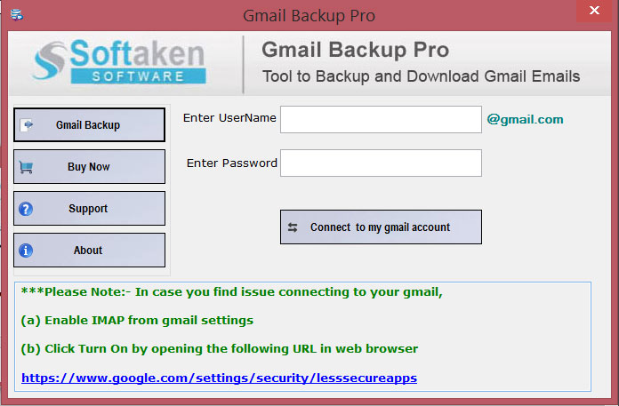 Softaken Gmail Backup Tool screenshot