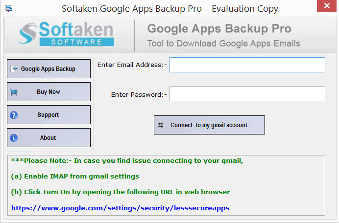 Softaken G Suite Backup Tool screenshot