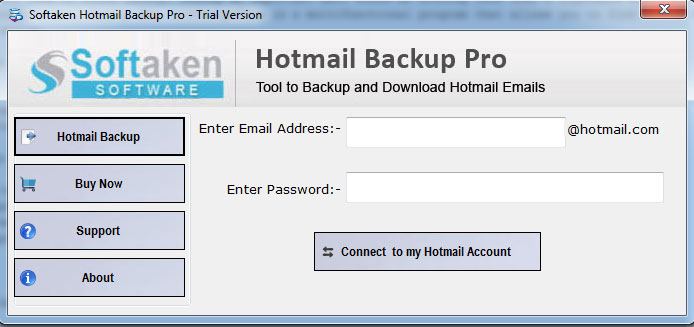 Softaken Hotmail Backup Tool screenshot