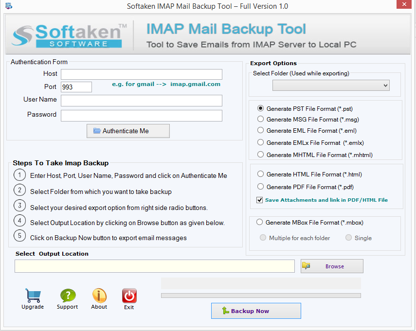 Softaken Cloud Mail Backup screenshot