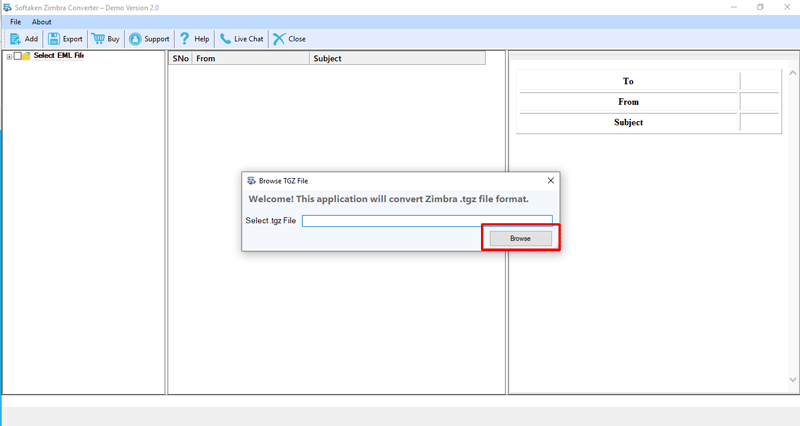 Softaken Zimbra to Outlook Converter screenshot