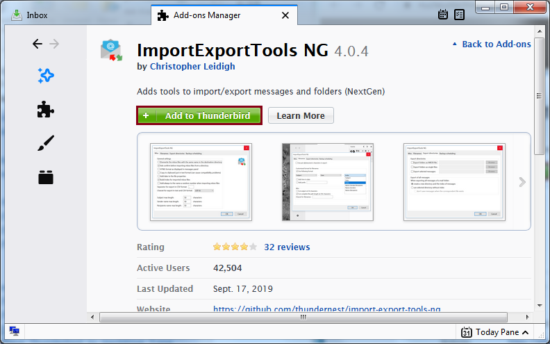 add to thunderbird