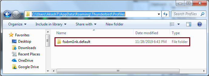 thunderbird folder