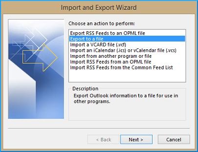 export file