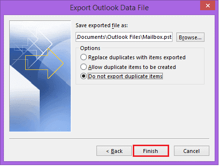 Do not export duplicate items