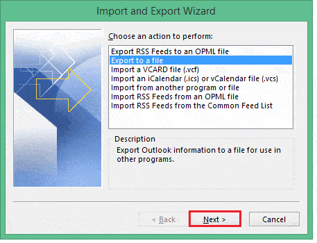 Export to a file