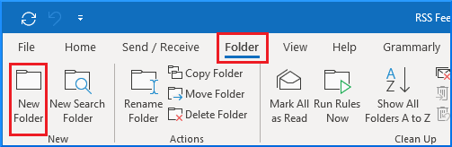 new folders tab