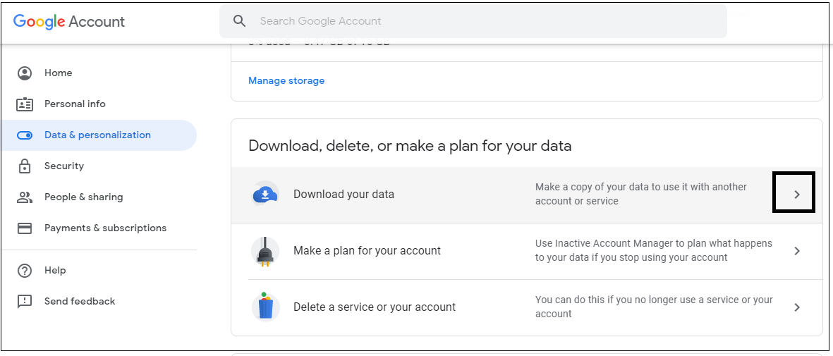 download gmail data manually