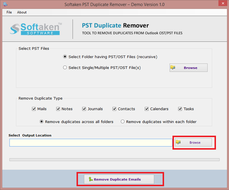 Select Output Location