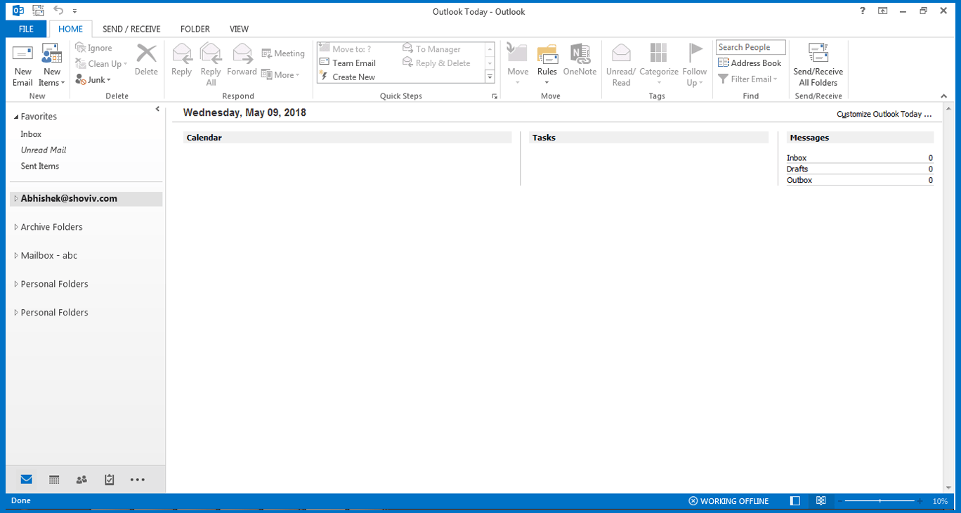 Open MS Outlook