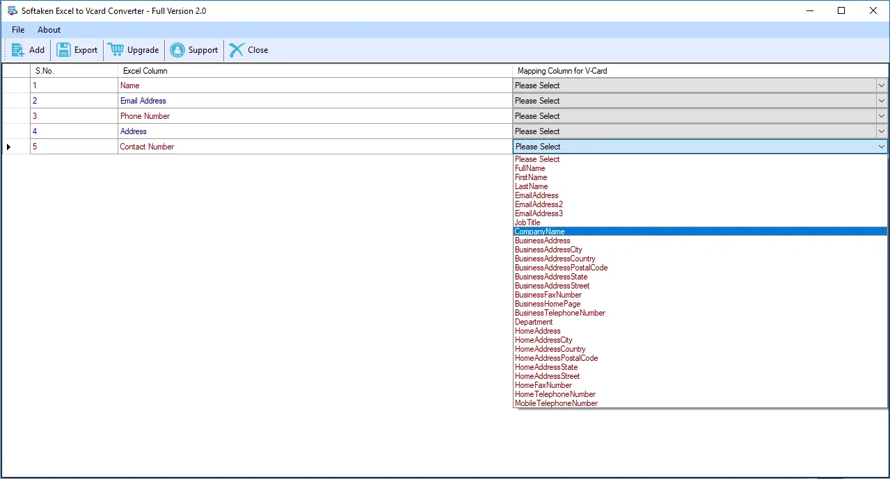 Math Excel Contacts