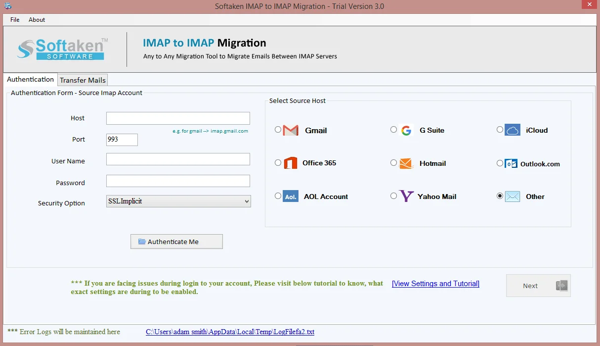 IMAP migration