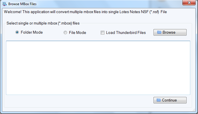 Ouvrez MBOX à NSF